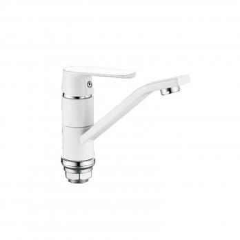 Смеситель для кухни 35к HB45804-2 HAIBA б/отв п/гайку БЕЛЫЙ/ХРОМ