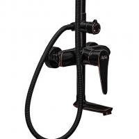 Душевая система 35к ПРОФСАН ПСМ-301-8 "STEEL BLACK" нерж сталь,лейка "Троп душ"ЧЕРНЫЙ-БРОНЗА