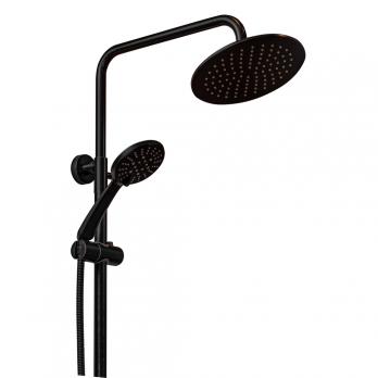 Душевая система 35к ПРОФСАН ПСМ-301-8 "STEEL BLACK" нерж сталь,лейка "Троп душ"ЧЕРНЫЙ-БРОНЗА