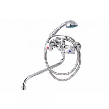 Смеситель для ванны и раковины 1/2 кер ПРОФСАН ПСМ-156-К80 "СТАНДАРТ А" эксцентрики "РУС", ХРОМ