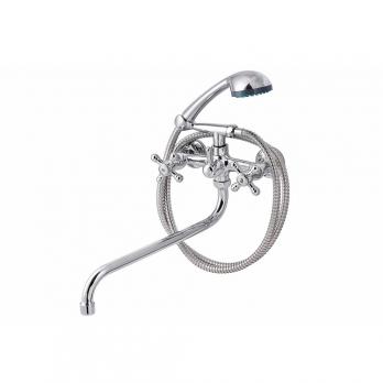 Смеситель для ванны и раковины 1/2 кер ПРОФСАН ПСМ-156-К89 "СТАНДАРТ А" эксцентрики "РУС",КРЕСТ ХРОМ