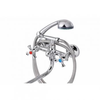 Смеситель для ванны и раковины 1/2 кер ПРОФСАН ПСМ-157-75 "ЕВРО",  эксцентрики "ЕВРО",мах КРЕСТ ХРОМ