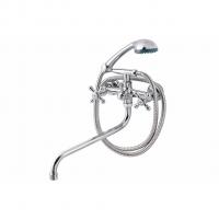 Смеситель для ванны и раковины 1/2 кер ПРОФСАН ПСМ-157-К89 "СТАНДАРТ А" эксцентрики"РУС", КРЕСТ ХРОМ