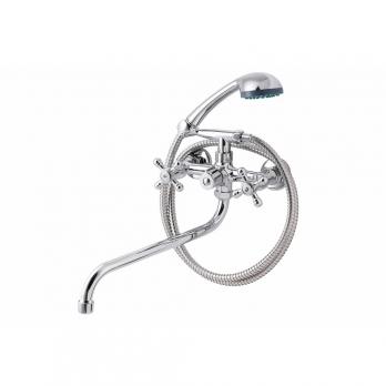 Смеситель для ванны и раковины 1/2 кер ПРОФСАН ПСМ-158-К89 "СТАНДАРТ А" эксцентрики"РУС", КРЕСТ ХРОМ