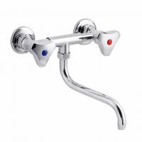 Смеситель для кухни 1/2 кер наст. ниж. ПРОФСАН  ПСМ-108-К80 "КОМПЛЕКТАЦИЯ"  эксц. "РУС", ХРОМ