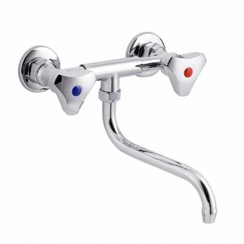 Смеситель для кухни 1/2 кер наст. ниж. ПРОФСАН  ПСМ-108-К80 "КОМПЛЕКТАЦИЯ"  эксц. "РУС", ХРОМ