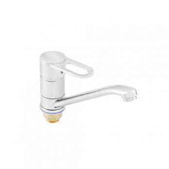 Смеситель для кухни 40к ПРОФСАН ПСМ-425-008 "ПЛЮС"  длин. пов. излив, без подводки, п/гайку ХРОМ