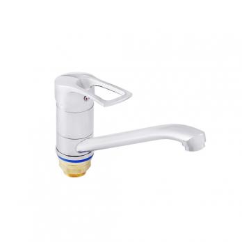 Смеситель для кухни 40к ПРОФСАН ПСМ-425-017 "ПЛЮС" длин. пов. изли, без подводки, п/гайку, ХРОМ