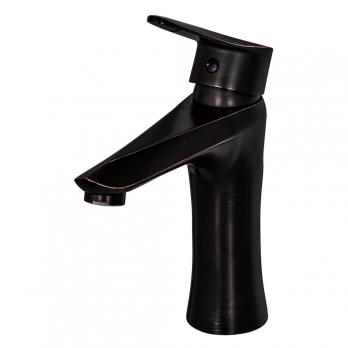 Смеситель для раковины 35к ПРОФСАН ПСМ-301-5 "STEEL BLACK" литой ЧЕРНЫЙ-БРОНЗА