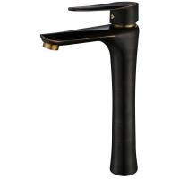 Смеситель для раковины 35к ПРОФСАН ПСМ-301-6 "STEEL BLACK" высокий, литой ЧЕРНЫЙ-БРОНЗА