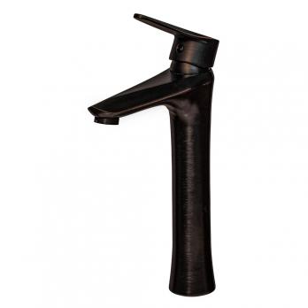 Смеситель для раковины 35к ПРОФСАН ПСМ-301-6 "STEEL BLACK" высокий, литой ЧЕРНЫЙ-БРОНЗА