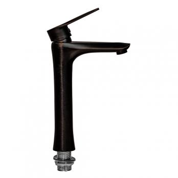 Смеситель для раковины 35к ПРОФСАН ПСМ-301-6 "STEEL BLACK" высокий, литой ЧЕРНЫЙ-БРОНЗА