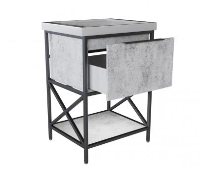 Тумба д/ванной "БРУКЛИН-60" Бетон под раковину Fest 60 (Sanita Luxe) ЛОФТ (ЛДСП)