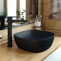 Смеситель для раковины 35к IDDIS SLIBL01i01 "Slide" литой, высокий, ЧЕРНЫЙ матовый