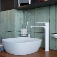 Смеситель для раковины 35к IDDIS SLIWT01i01 "Slide" литой, высокий, БЕЛЫЙ матовый