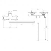 Смеситель для ванны и раковины 40к ПРОФСАН ПСМ-777-037 "ПЛЮС" эксцентрики "ЕВРО",  ХРОМ