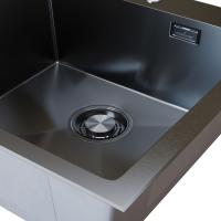 Мойка настол.монтаж 50х50 (3,0) вып 3 1/2  MIXLINE PRO с ФАСКОЙ 20см с сифоном (черный графит)