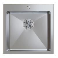 Мойка настол.монтаж 53х43 (3,0) вып 3 1/2  MIXLINE PRO с ФАСКОЙ 22см с сифоном (сатин)