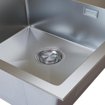 Мойка настол.монтаж 53х43 (3,0) вып 3 1/2  MIXLINE PRO с ФАСКОЙ 22см с сифоном (сатин)