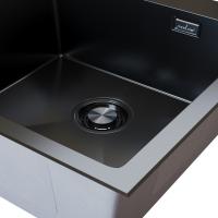 Мойка настол.монтаж 53х43 (3,0) вып 3 1/2  MIXLINE PRO с ФАСКОЙ 22см с сифоном (черный графит)