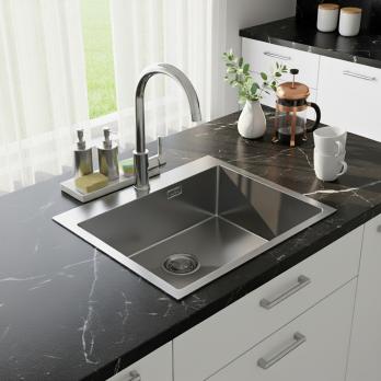 Мойка настол.монтаж 60х45 (3,0) вып 3 1/2  MIXLINE PRO 22см с сифоном (сатин)