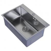 Мойка настол.монтаж 65х45 (3,0) вып 3 1/2  MIXLINE PRO 22см с сифоном (сатин)