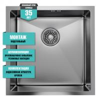 Мойка подст.монтаж 45х45 (3,0) вып 3 1/2  MIXLINE PRO 20см с сифоном (сатин)