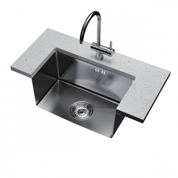 Мойка подст.монтаж 50х50 (3,0) вып 3 1/2  MIXLINE PRO 20см с сифоном (сатин)