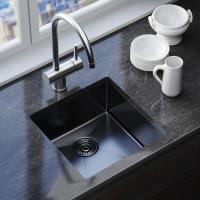 Мойка подст.монтаж 50х50 (3,0) вып 3 1/2  MIXLINE PRO 20см с сифоном (черный графит)