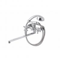 Смеситель для ванны и раковины 1/2 кер ПРОФСАН ПСМ-159-К89 "СТАНДАРТ А" эксцентрики"РУС", КРЕСТ ХРОМ