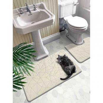 Набор ковриков д/ванной  Shahintex PP 60*100+60*50 кремовый (01)