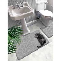Набор ковриков д/ванной  Shahintex PP 60*100+60*50 серый (01)