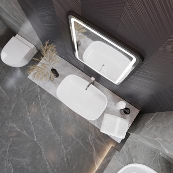 Зеркало MIXLINE "Мальта-лофт" 600*800 (ШВ) сенсорный выключатель, пластиковая рама