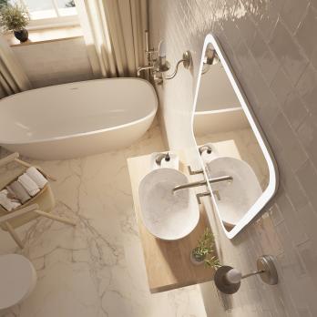 Зеркало MIXLINE "Стив-3" 700*685 (ШВ) сенсорный выключатель, часы + подогрев