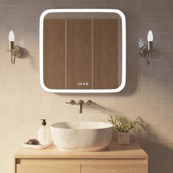 Зеркало MIXLINE "Стив-3" 700*685 (ШВ) сенсорный выключатель, часы + подогрев