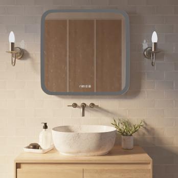 Зеркало MIXLINE "Стив-3" 700*685 (ШВ) сенсорный выключатель, часы + подогрев