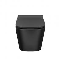 Унитаз подвесной безободковый IDDIS BILR2BMi25 "Bild" сиденье дюропласт, микролифт ЧЕРНЫЙ матовый