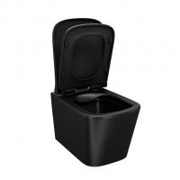 Унитаз подвесной безободковый IDDIS BILR2BMi25 "Bild" сиденье дюропласт, микролифт ЧЕРНЫЙ матовый