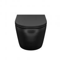 Унитаз подвесной безободковый IDDIS BLAR3BMi25 "Blanko" сиденье дюропласт, микролифт ЧЕРНЫЙ матовый