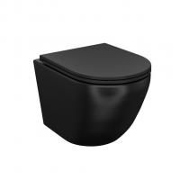Унитаз подвесной безободковый IDDIS BLAR3BMi25 "Blanko" сиденье дюропласт, микролифт ЧЕРНЫЙ матовый