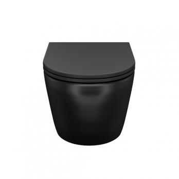 Унитаз подвесной безободковый IDDIS BLAR3BMi25 "Blanko" сиденье дюропласт, микролифт ЧЕРНЫЙ матовый