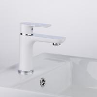 Смеситель для раковины 35к G1048 GAPPO литой, п/гайку, БЕЛЫЙ-ХРОМ