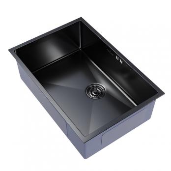 Мойка подст.монтаж 65х44 (3,0) вып 3 1/2  MIXLINE PRO 22см с сифоном (черный графит)