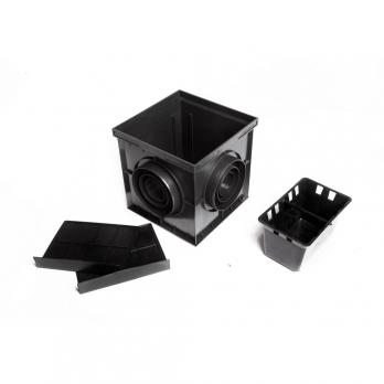 Дождеприемник пластиковый (2 перегородки + корзина для мусора) 300*300*297 B125 (4330V)