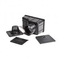 Ливнеприемник кровельный с вертикальным патрубком черный 300*165*200 A15 (6167ч)