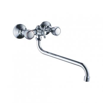 Смеситель для ванны и раковины 1/2 кер CN2309 CRON труб. излив 350 мм, с душ. аксессуарами  ХРОМ