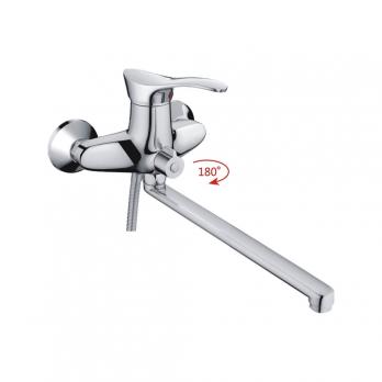 Смеситель для ванны и раковины 40к CN2201 CRON L-нос, переключатель в корпусе, ХРОМ