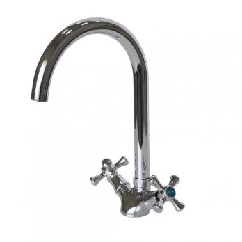 Смеситель для кухни 1/2 кер CN4242-2 CRON высокий пов. излив, п/гайку, ХРОМ