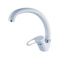 Смеситель для кухни 35к CN4113-8 CRON высокий пов. излив, под две шпильки, БЕЛЫЙ