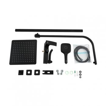 Душевая система 35к G2407-6 GAPPO лейка "Тропический душ" квадрат 300*300 ЧЕРНЫЙ